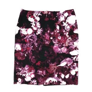 Adrianna Papell Purple Floral Pencil Skirt size 8